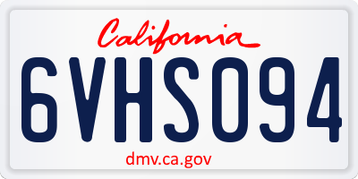 CA license plate 6VHS094