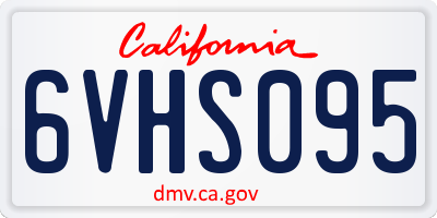 CA license plate 6VHS095
