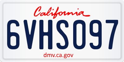 CA license plate 6VHS097