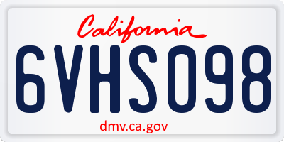 CA license plate 6VHS098