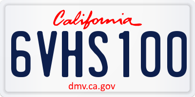 CA license plate 6VHS100