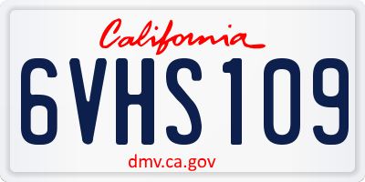 CA license plate 6VHS109