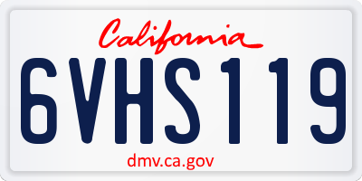 CA license plate 6VHS119