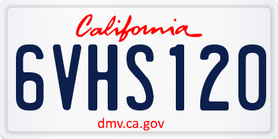CA license plate 6VHS120