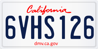 CA license plate 6VHS126
