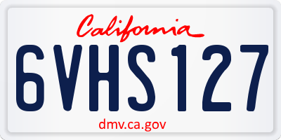 CA license plate 6VHS127