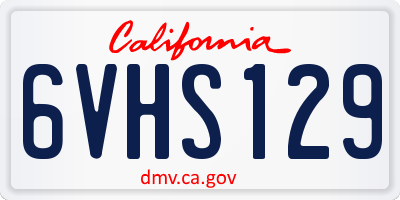 CA license plate 6VHS129