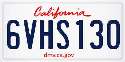 CA license plate 6VHS130