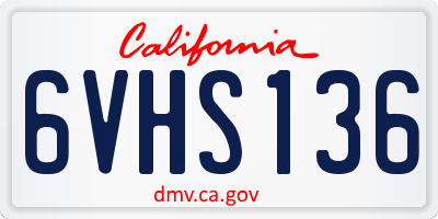 CA license plate 6VHS136