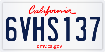CA license plate 6VHS137
