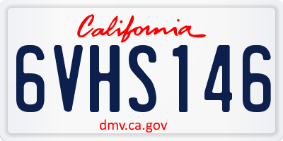 CA license plate 6VHS146