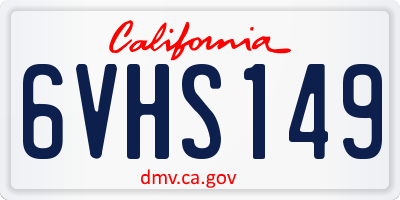 CA license plate 6VHS149