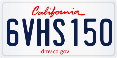 CA license plate 6VHS150
