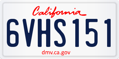 CA license plate 6VHS151
