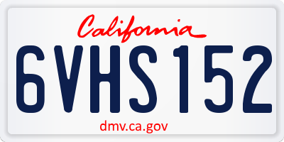 CA license plate 6VHS152