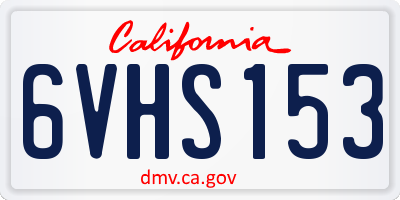 CA license plate 6VHS153