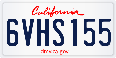 CA license plate 6VHS155