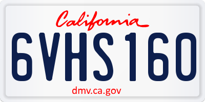 CA license plate 6VHS160