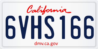 CA license plate 6VHS166