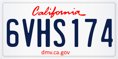 CA license plate 6VHS174