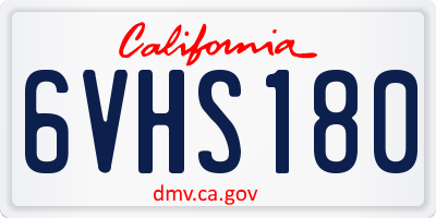 CA license plate 6VHS180