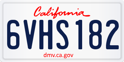 CA license plate 6VHS182