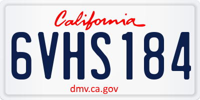 CA license plate 6VHS184