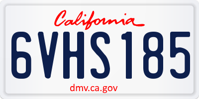 CA license plate 6VHS185