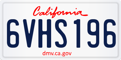 CA license plate 6VHS196