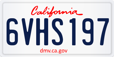 CA license plate 6VHS197