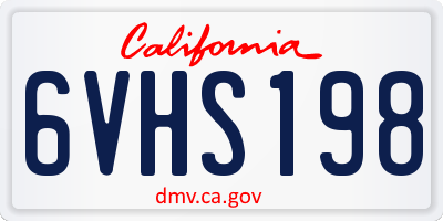 CA license plate 6VHS198
