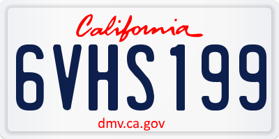 CA license plate 6VHS199