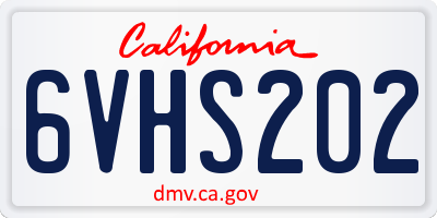 CA license plate 6VHS202