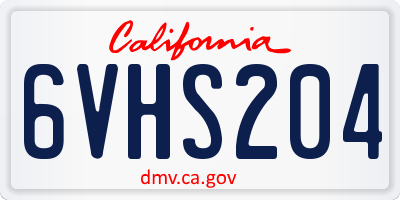 CA license plate 6VHS204