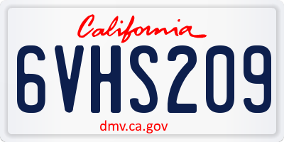 CA license plate 6VHS209