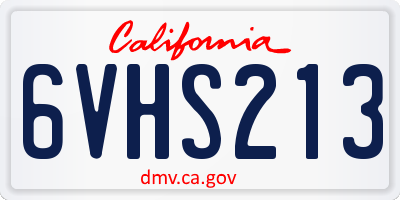 CA license plate 6VHS213