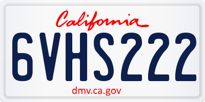CA license plate 6VHS222