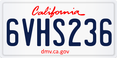CA license plate 6VHS236