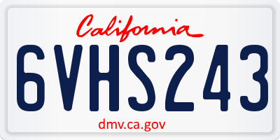 CA license plate 6VHS243