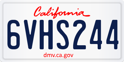 CA license plate 6VHS244