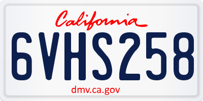 CA license plate 6VHS258