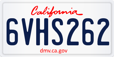 CA license plate 6VHS262