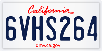 CA license plate 6VHS264