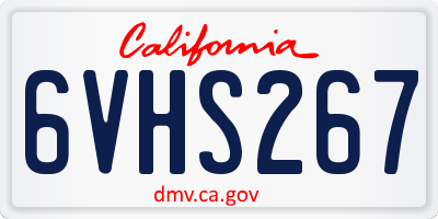 CA license plate 6VHS267