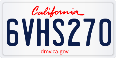 CA license plate 6VHS270