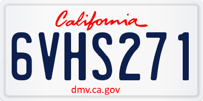 CA license plate 6VHS271