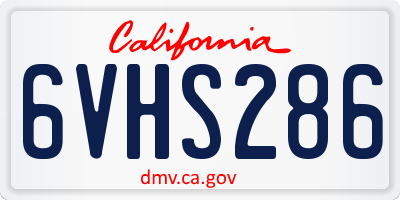 CA license plate 6VHS286