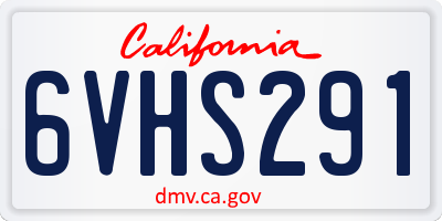 CA license plate 6VHS291