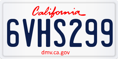 CA license plate 6VHS299