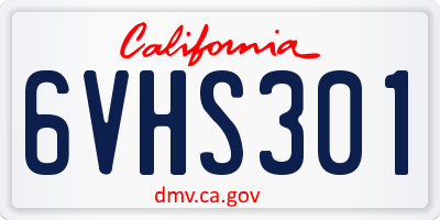 CA license plate 6VHS301